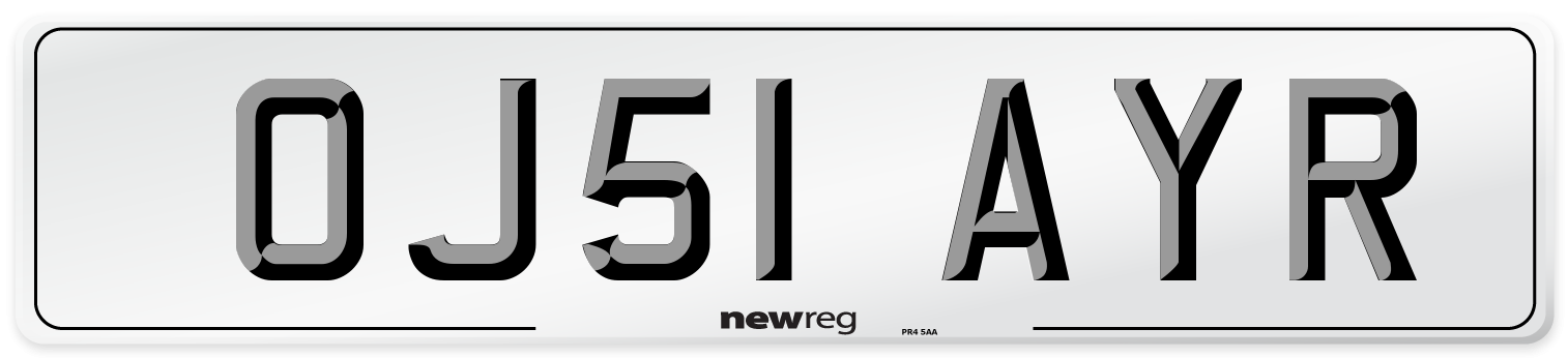 OJ51 AYR Number Plate from New Reg